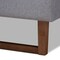 Baxton Studio Liliya Light Grey Upholstered Walnut Finished Full Size Platform Bed 156-9416 - alternate 4